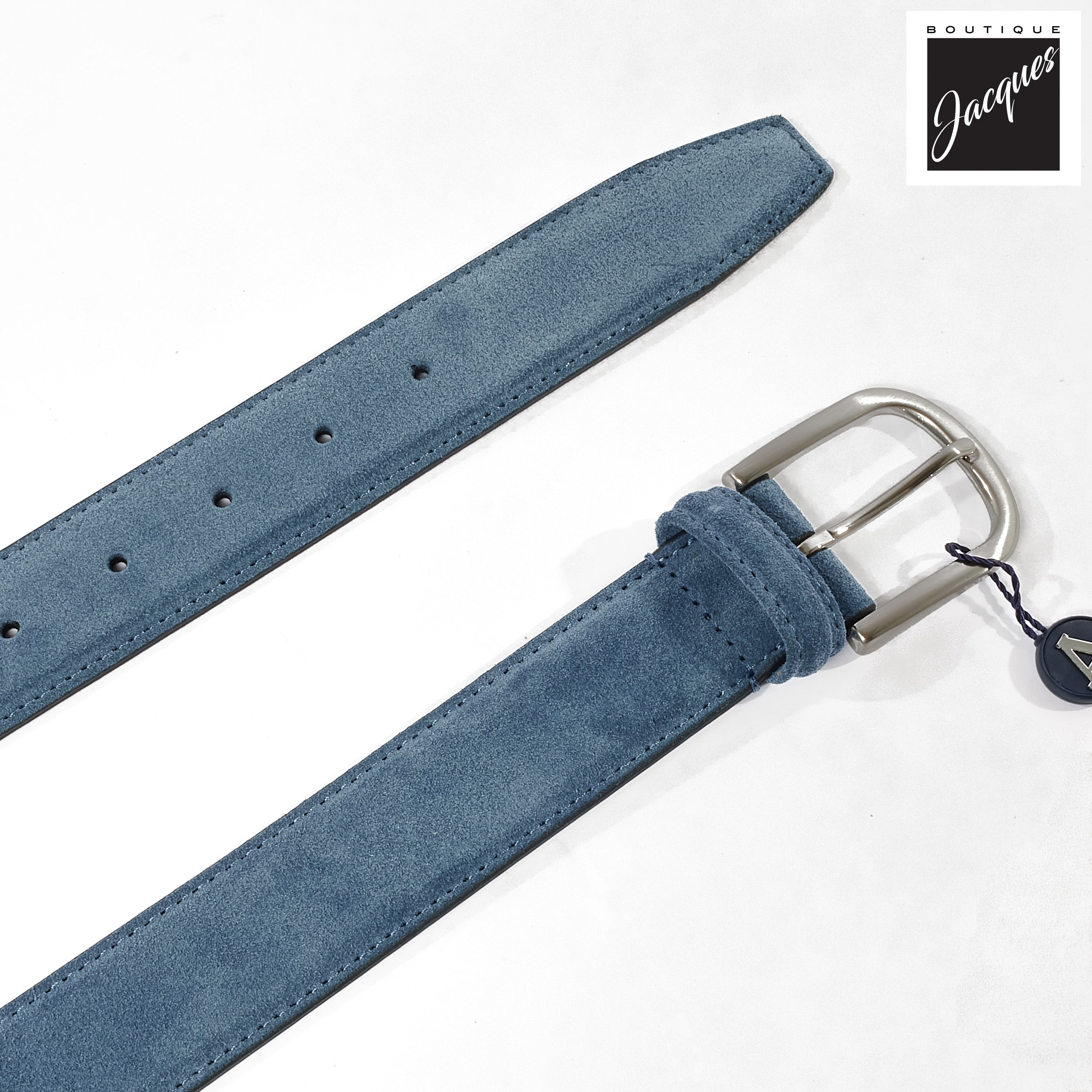 Sky Blue Suede Belt - Anderson's