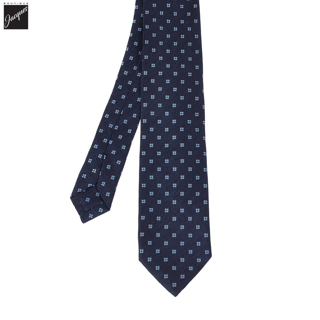 Royal Blue Floral Woven Silk Tie - Paolo Albizzati