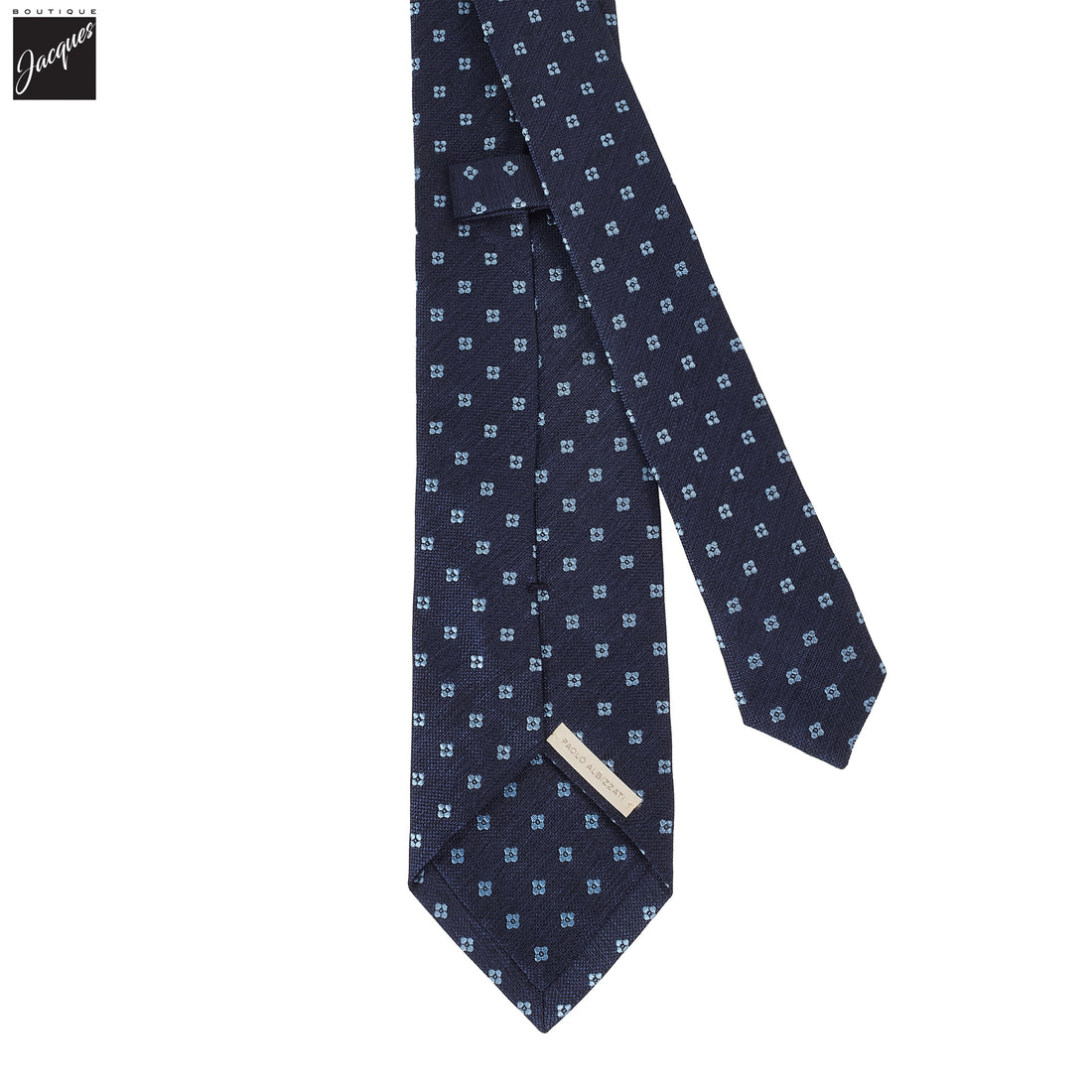 Royal Blue Floral Woven Silk Tie - Paolo Albizzati