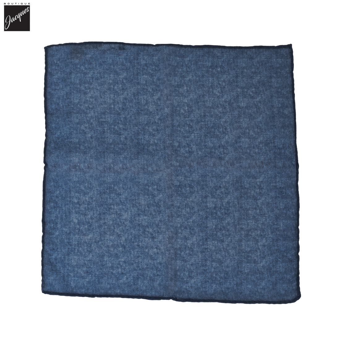 Denim Blue Solid Wool-Silk Hankie - Paolo Albizzati