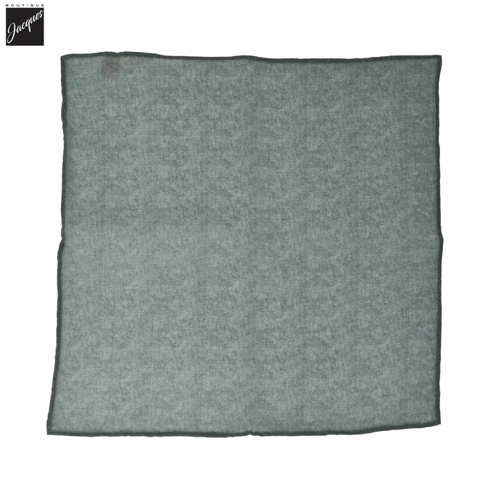 Green Solid Wool-Silk Hankie - Paolo Albizzati