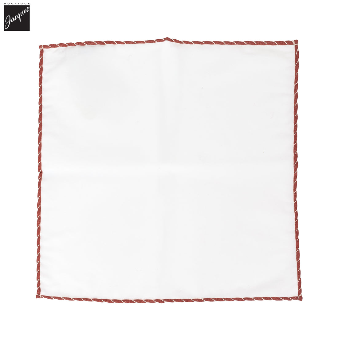 White w/ Copper Trim Cotton Hankie - Paolo Albizzati