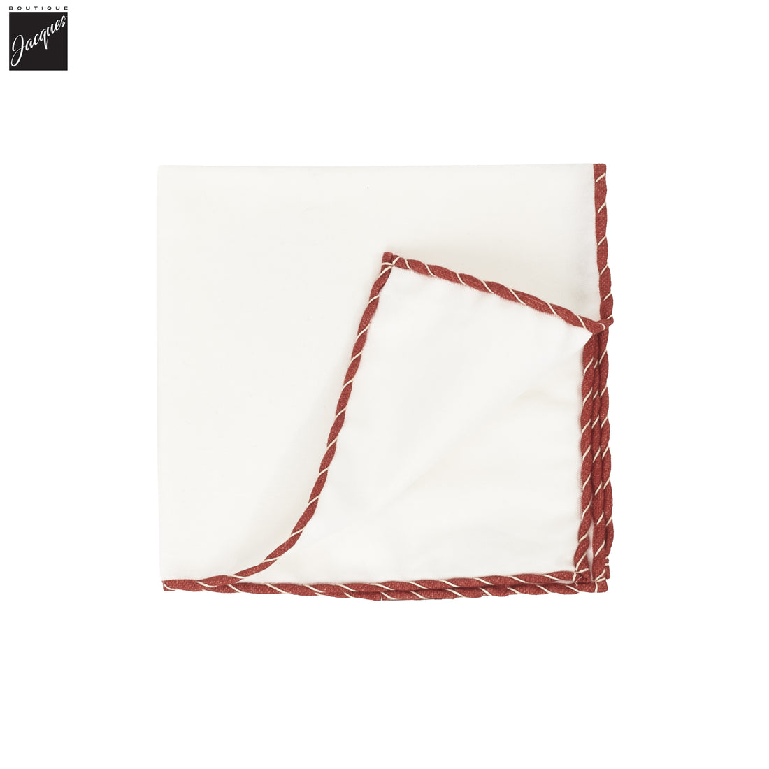 White w/ Copper Trim Cotton Hankie - Paolo Albizzati
