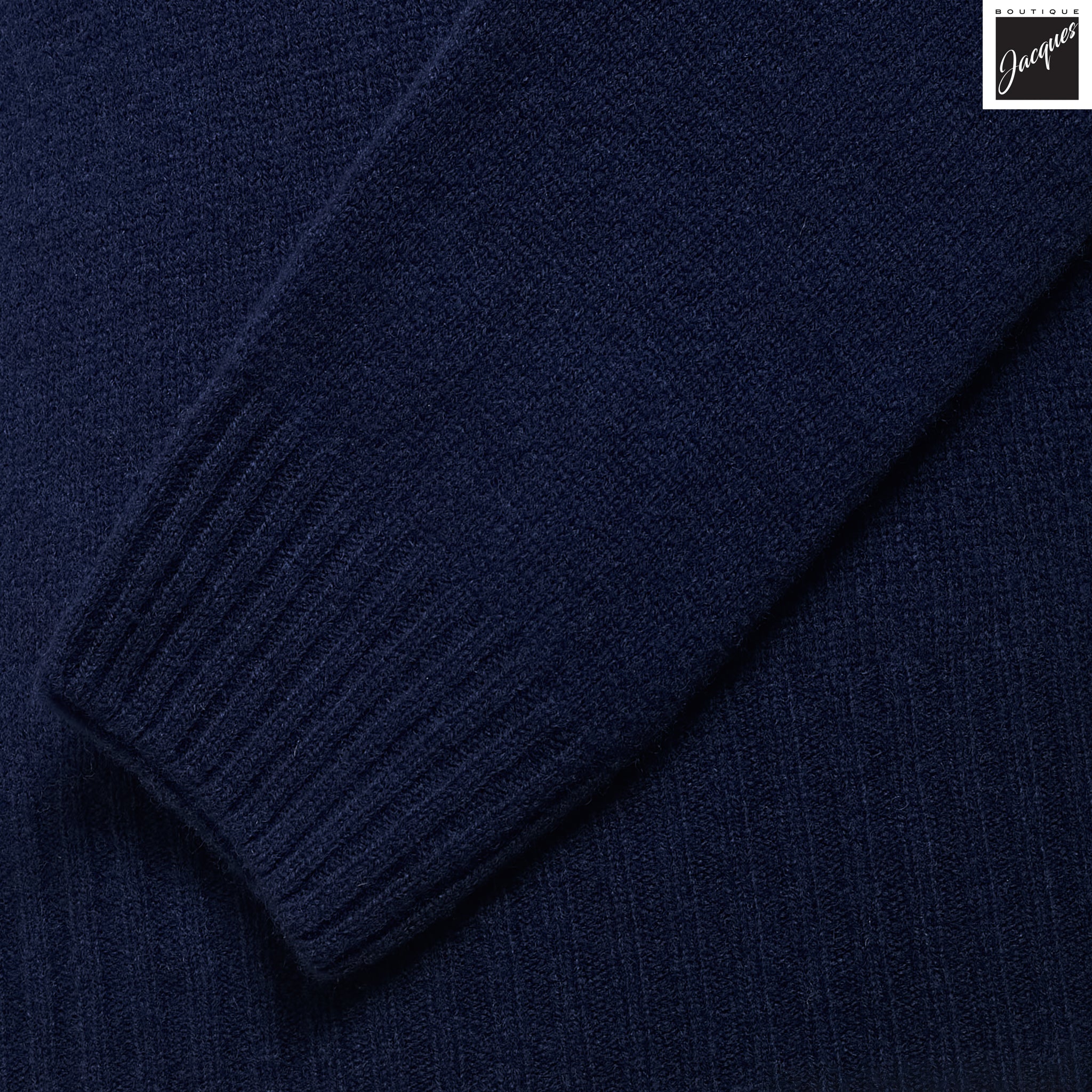 Royal Blue Extra-Fine Air Wool Half Zip Sweater - Fradi