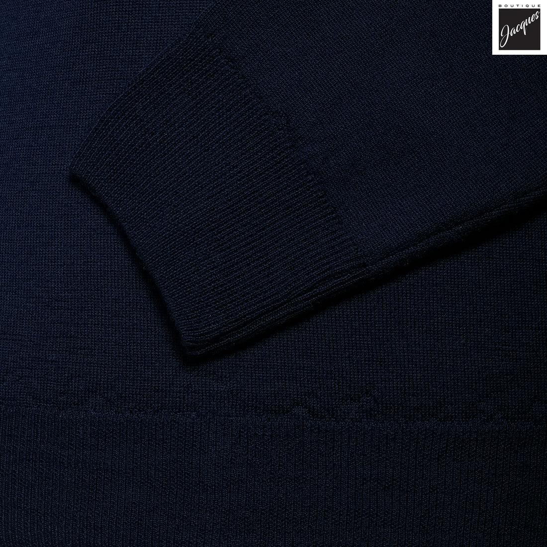 Midnight Blue Extra-Fine 14 Gauge Wool Crewneck - Fradi