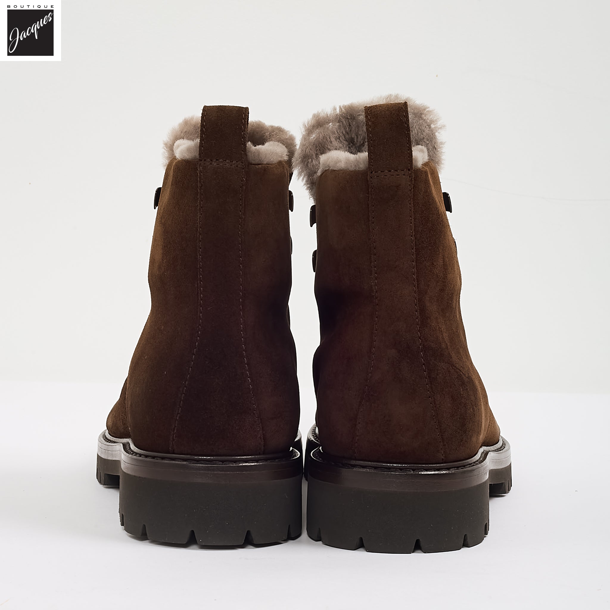 Chocolate Brown Suede Leather Fur-Lined Boot - Fabiano Ricci