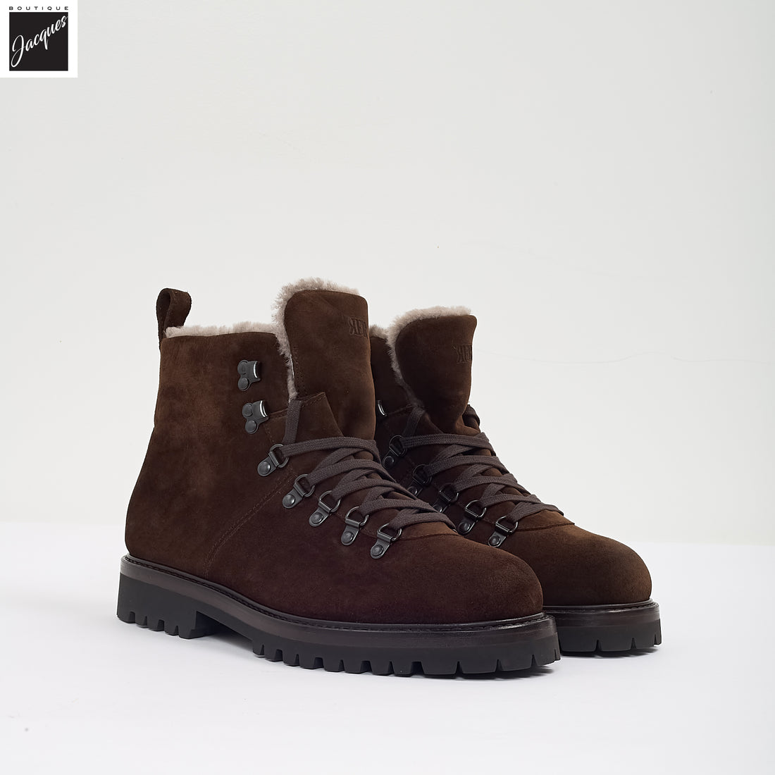 Chocolate Brown Suede Leather Fur-Lined Boot - Fabiano Ricci