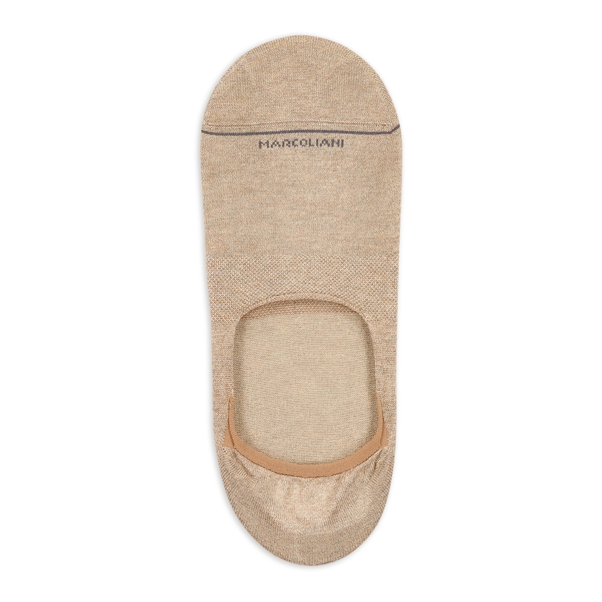 Beige Pima Cotton Invisible Touch No-Show Socks - Marcoliani - Boutique Jacques International