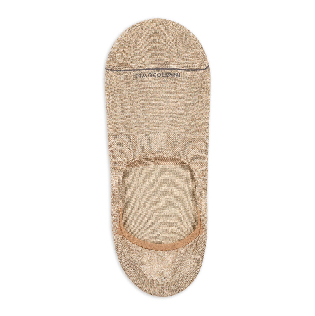Beige Pima Cotton Invisible Touch No-Show Socks - Marcoliani