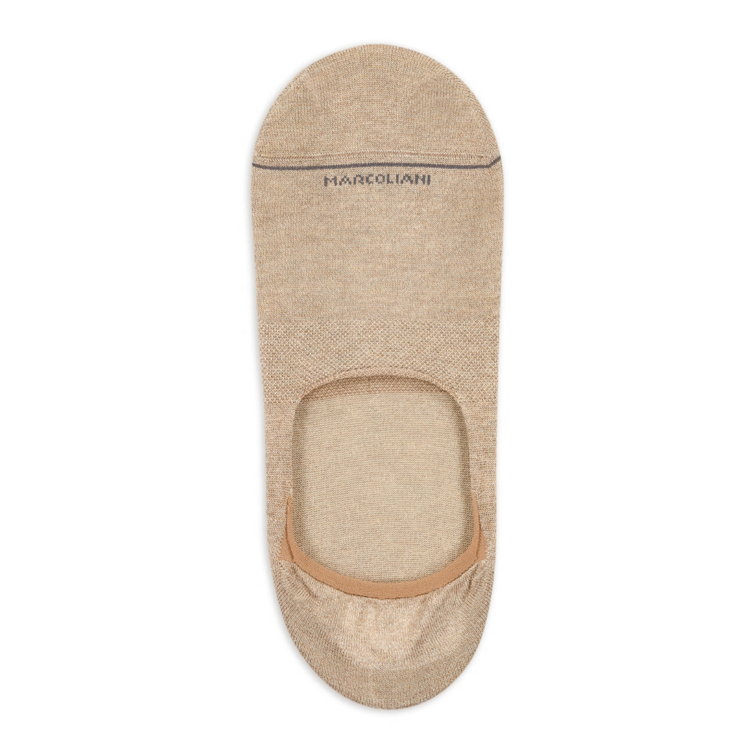 Beige Pima Cotton Invisible Touch No-Show Socks - Marcoliani - Boutique Jacques International