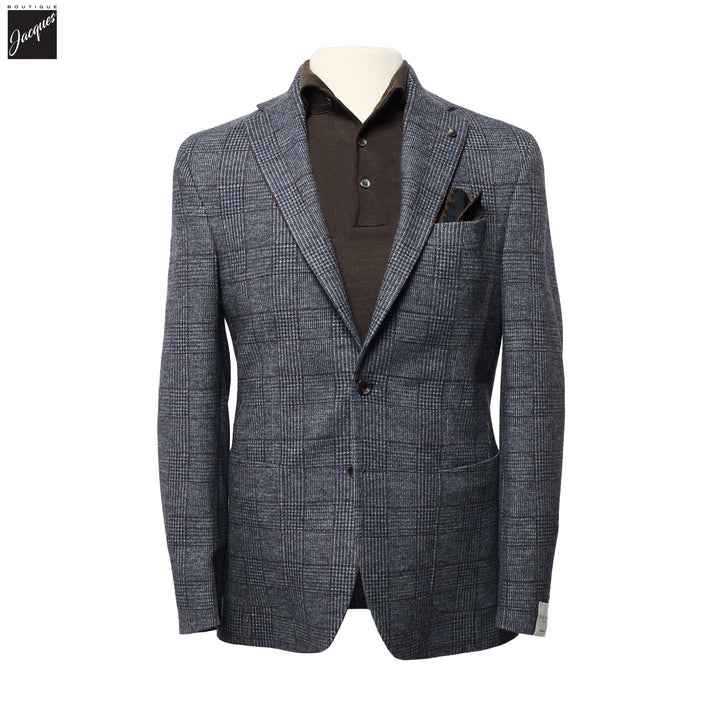 Blue Check Loro Piana Hartford Contemporary Fit Knitted Sport Jacket - Jack Victor - Boutique Jacques International