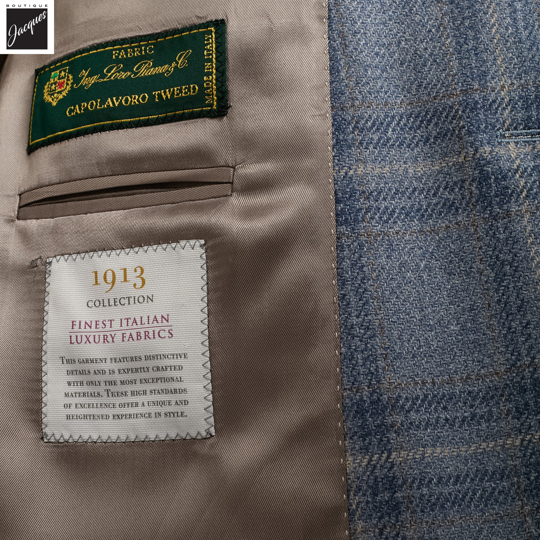 Light Blue Check McAllen Wool-Silk Contemporary Fit Sport Jacket - Jack Victor