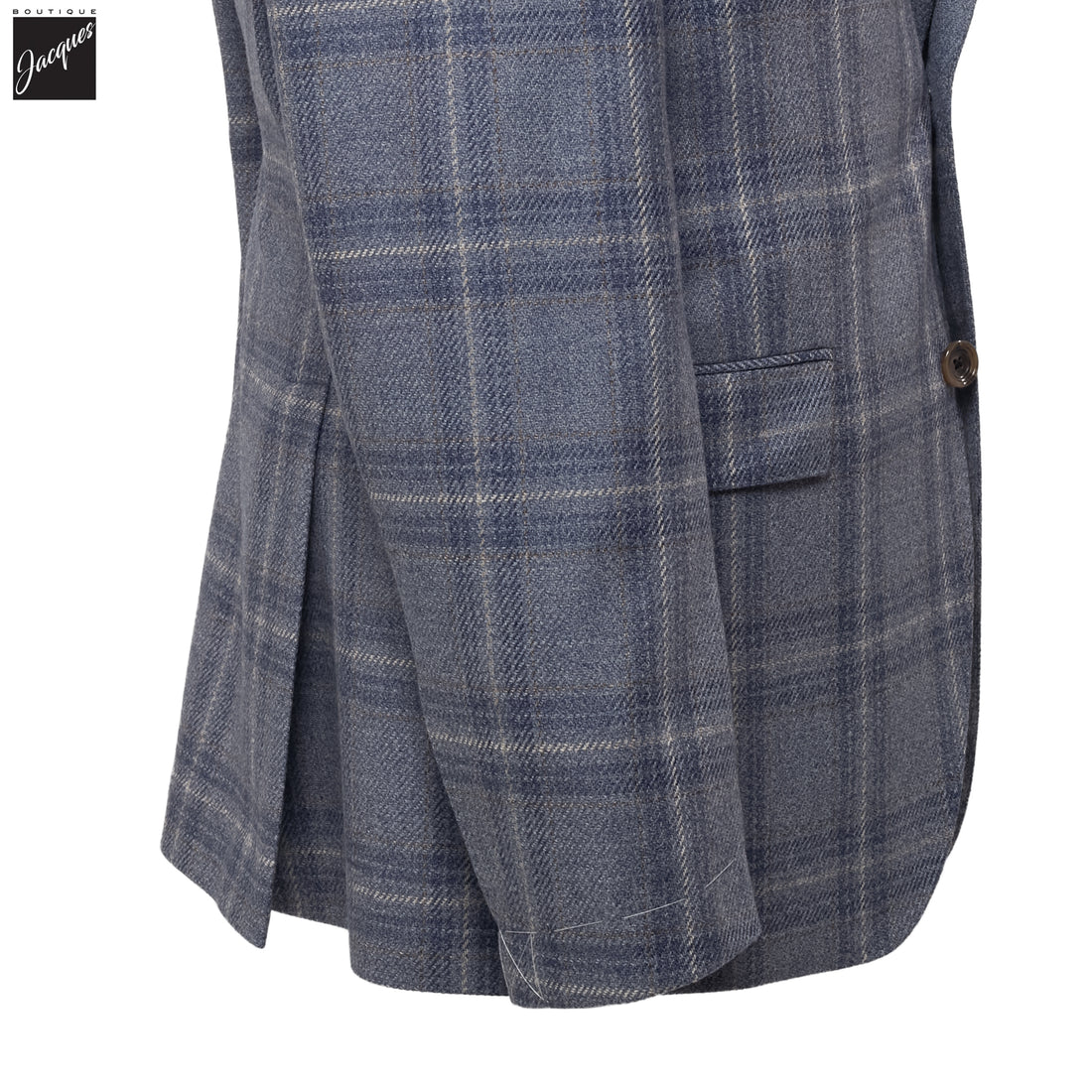 Light Blue Check McAllen Wool-Silk Contemporary Fit Sport Jacket - Jack Victor
