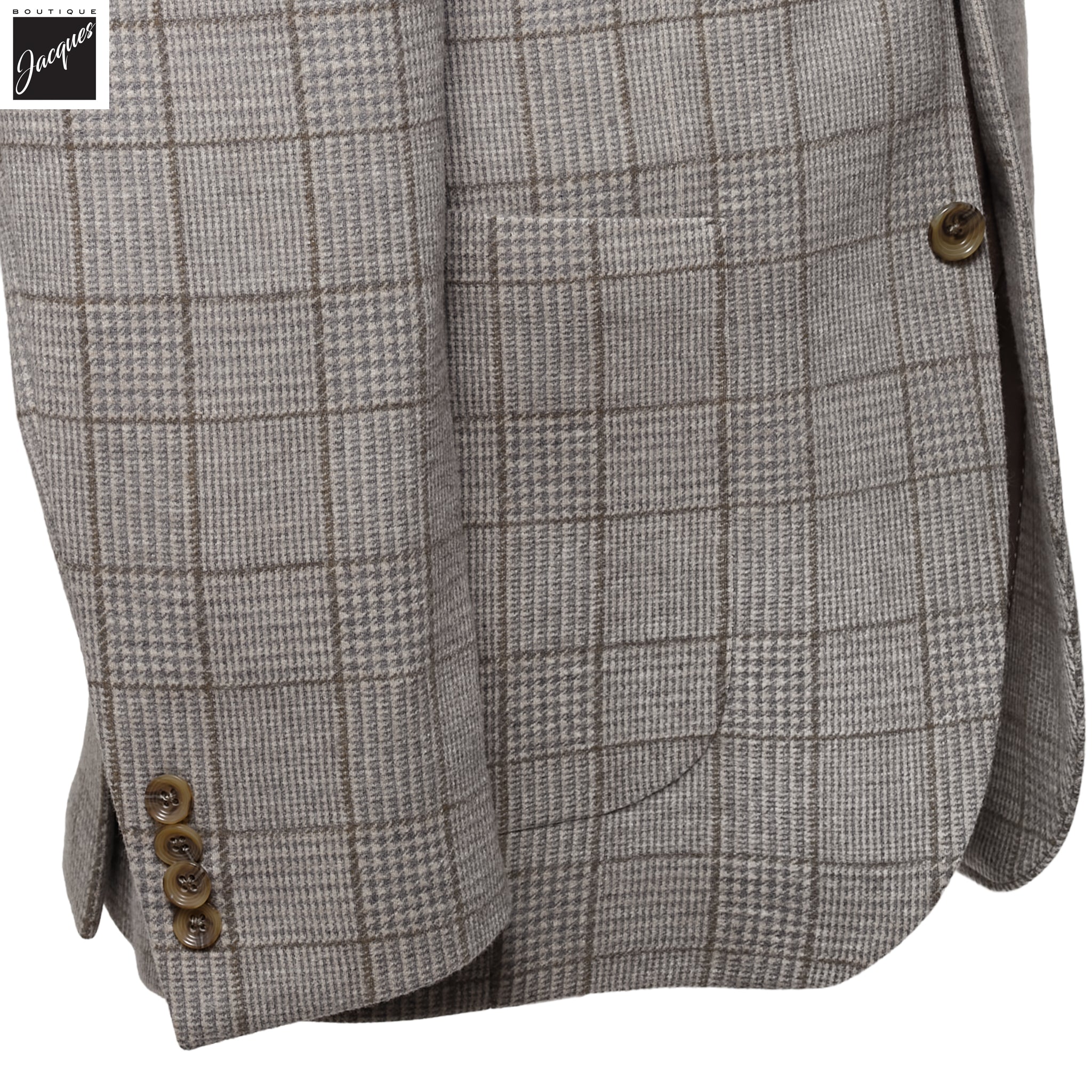 Gray Check Superfine Wool Hartford Contemporary Fit Knitted Sport Jacket - Jack Victor