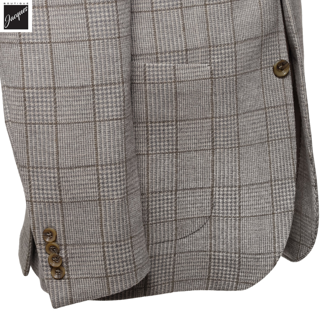 Gray Check Superfine Wool Hartford Contemporary Fit Knitted Sport Jacket - Jack Victor