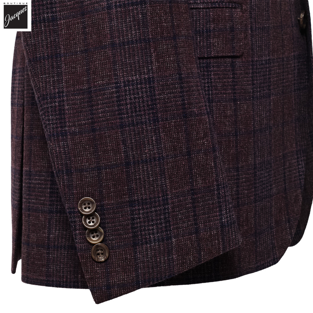 Wine Check Mcallen Contemporary Fit Wool Sport Coat - Jack Victor 1913 - Boutique Jacques International