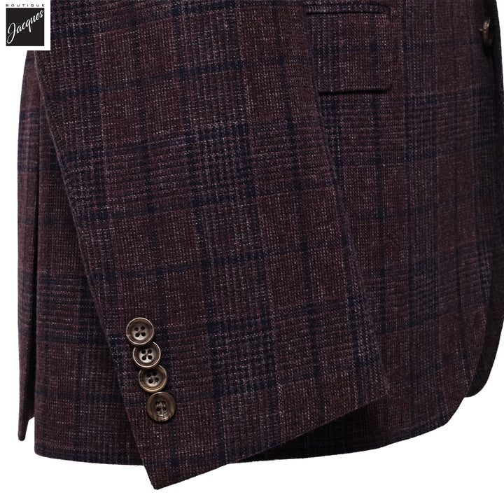 Wine Check Mcallen Contemporary Fit Wool Sport Coat - Jack Victor 1913 - Boutique Jacques International
