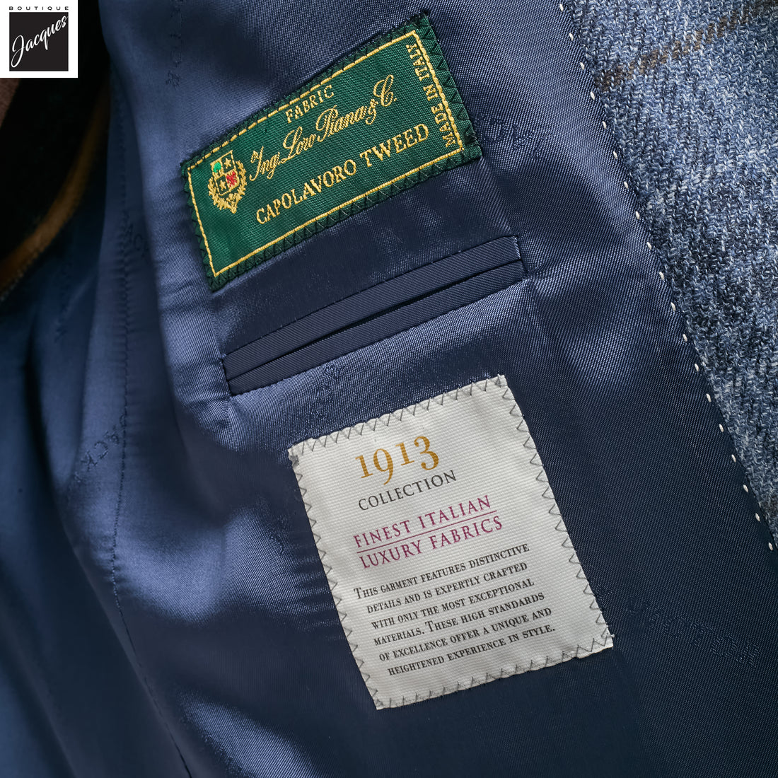 Steel Blue Wool-Silk Tweed McAllen Contemporary Fit Sport Jacket - Jack Victor