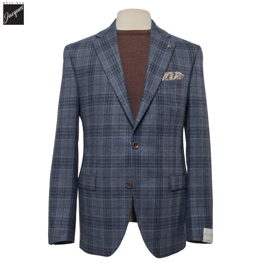 Steel Blue Wool-Silk Tweed McAllen Contemporary Fit Sport Jacket - Jack Victor