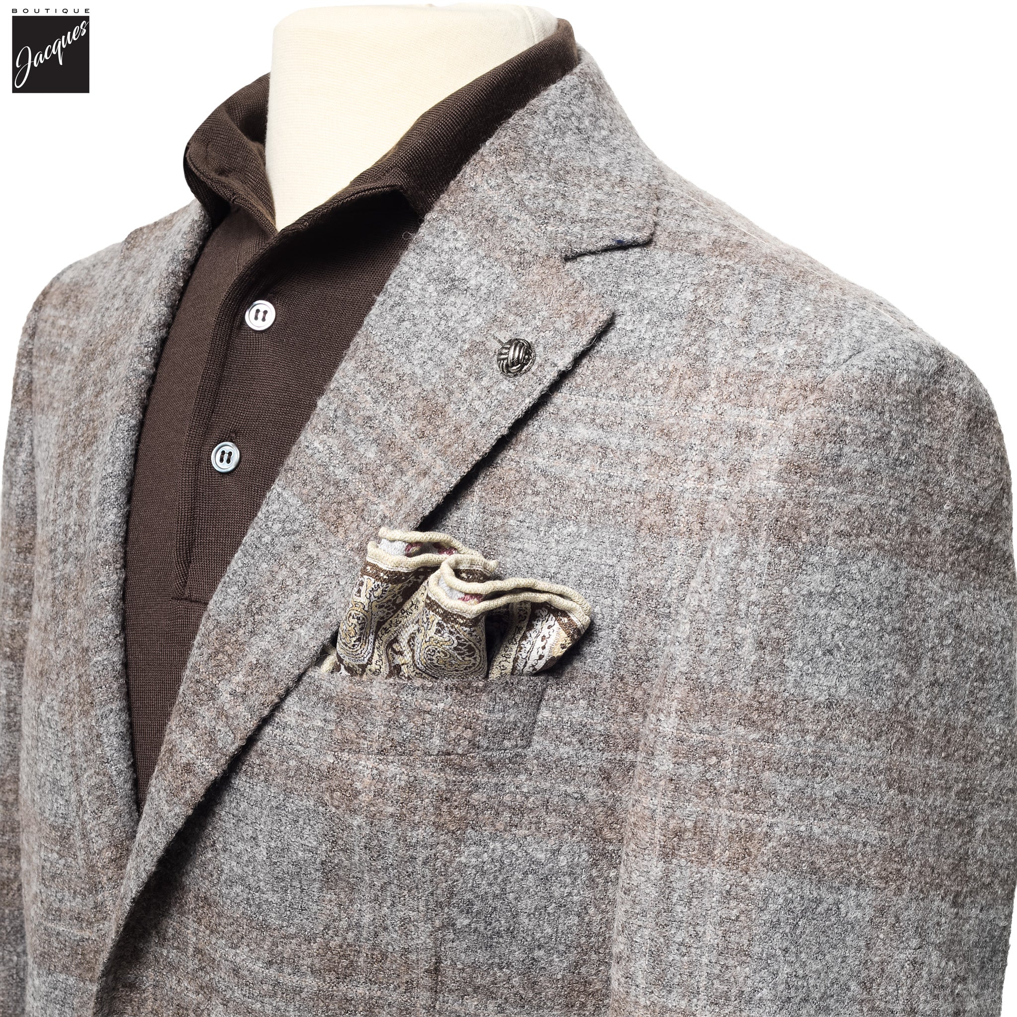 Gray Check McAllen Contemporary Fit Alpaca-Wool Sport Jacket - Jack Victor 1913