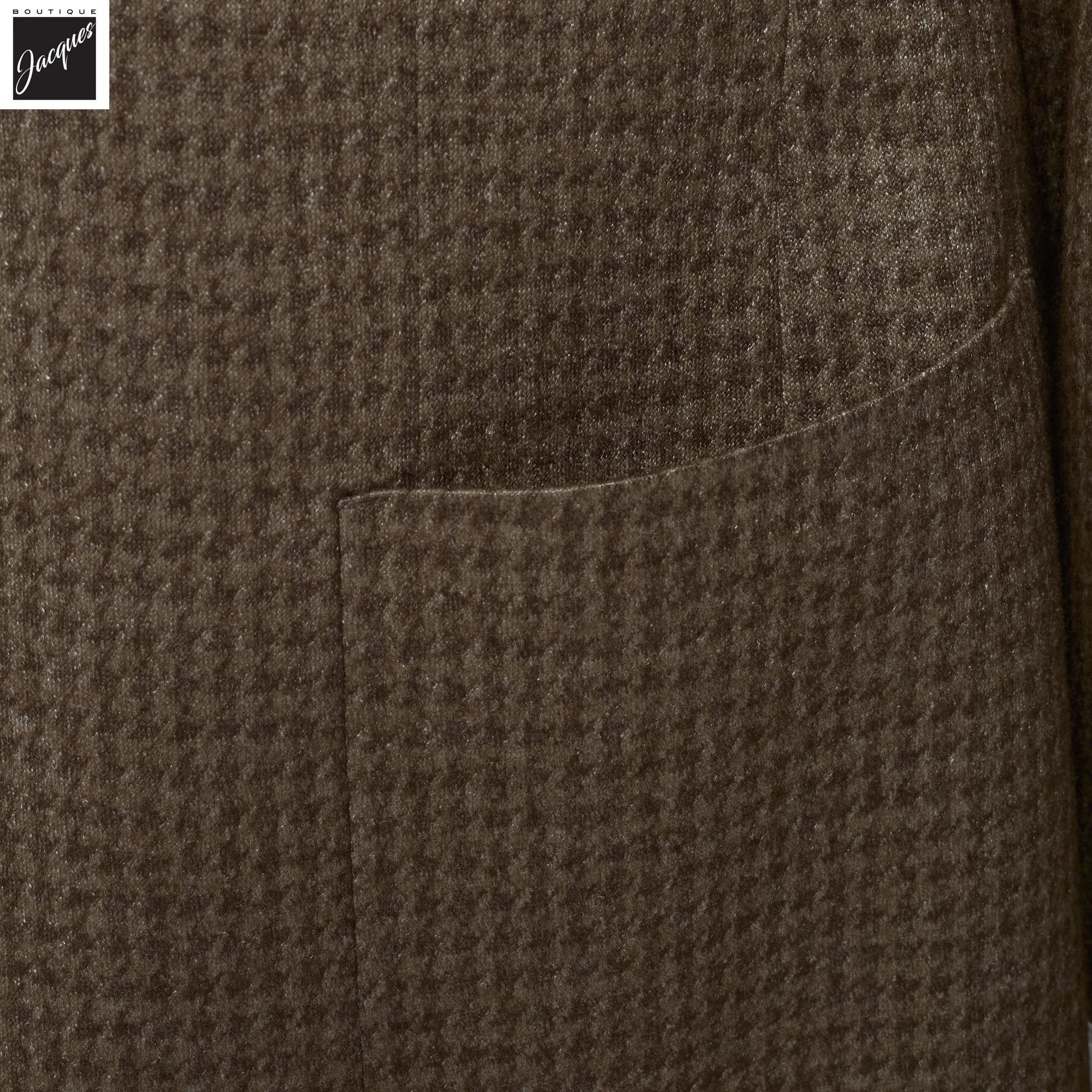 Brown Houndstooth Silk-Cashmere Hartford Contemporary Fit Knitted Jacket - Jack Victor