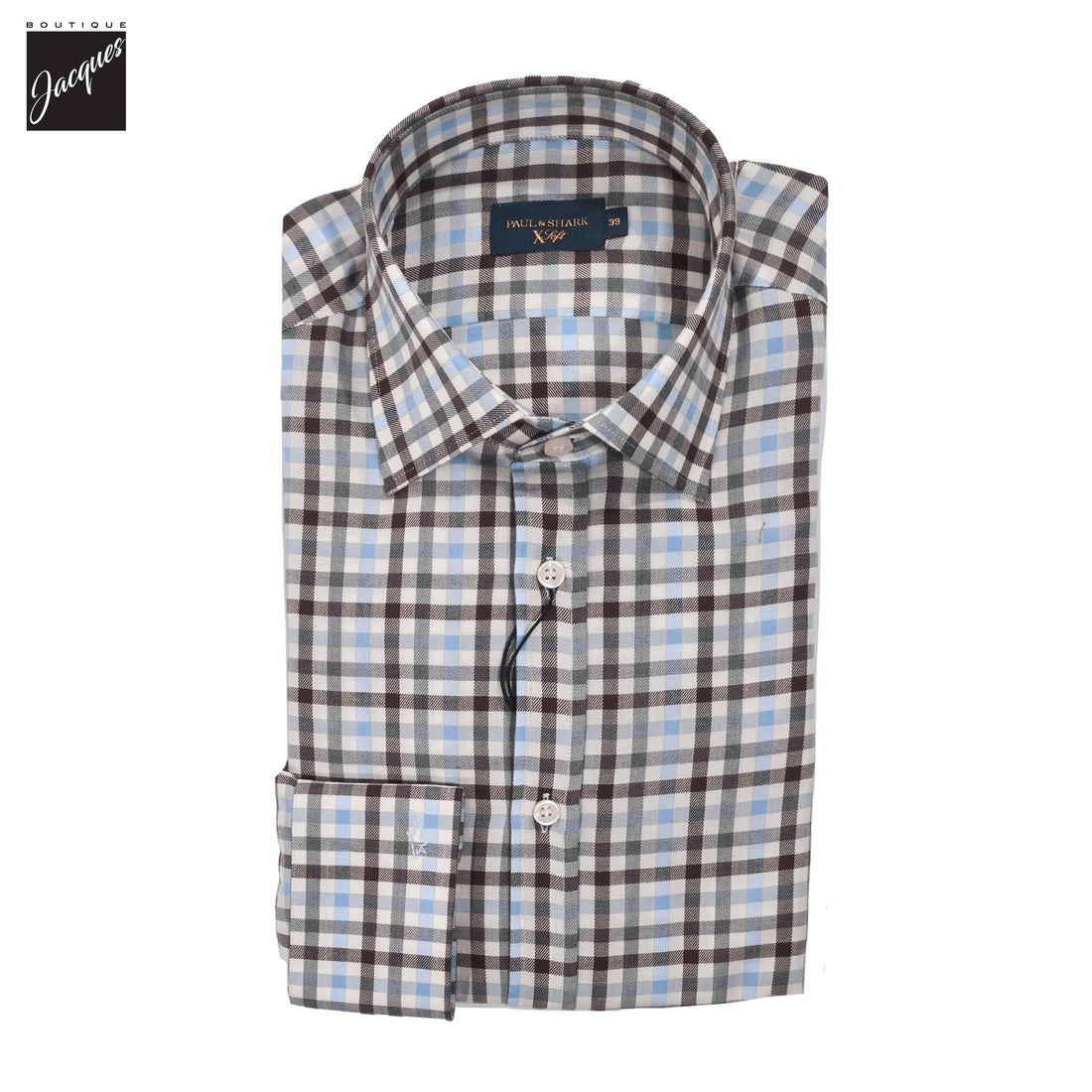 Blue & Brown Check X Soft Cotton Casual Shirt - Paul & Shark