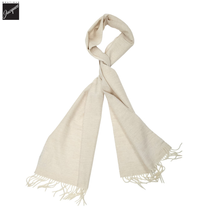Off-White Solid Wool Scarf - Stenströms