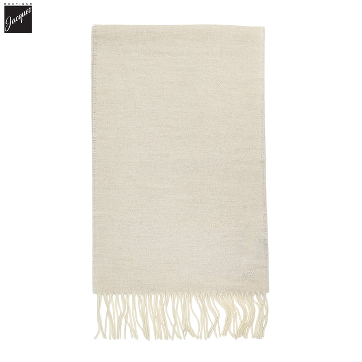 Off-White Solid Wool Scarf - Stenströms