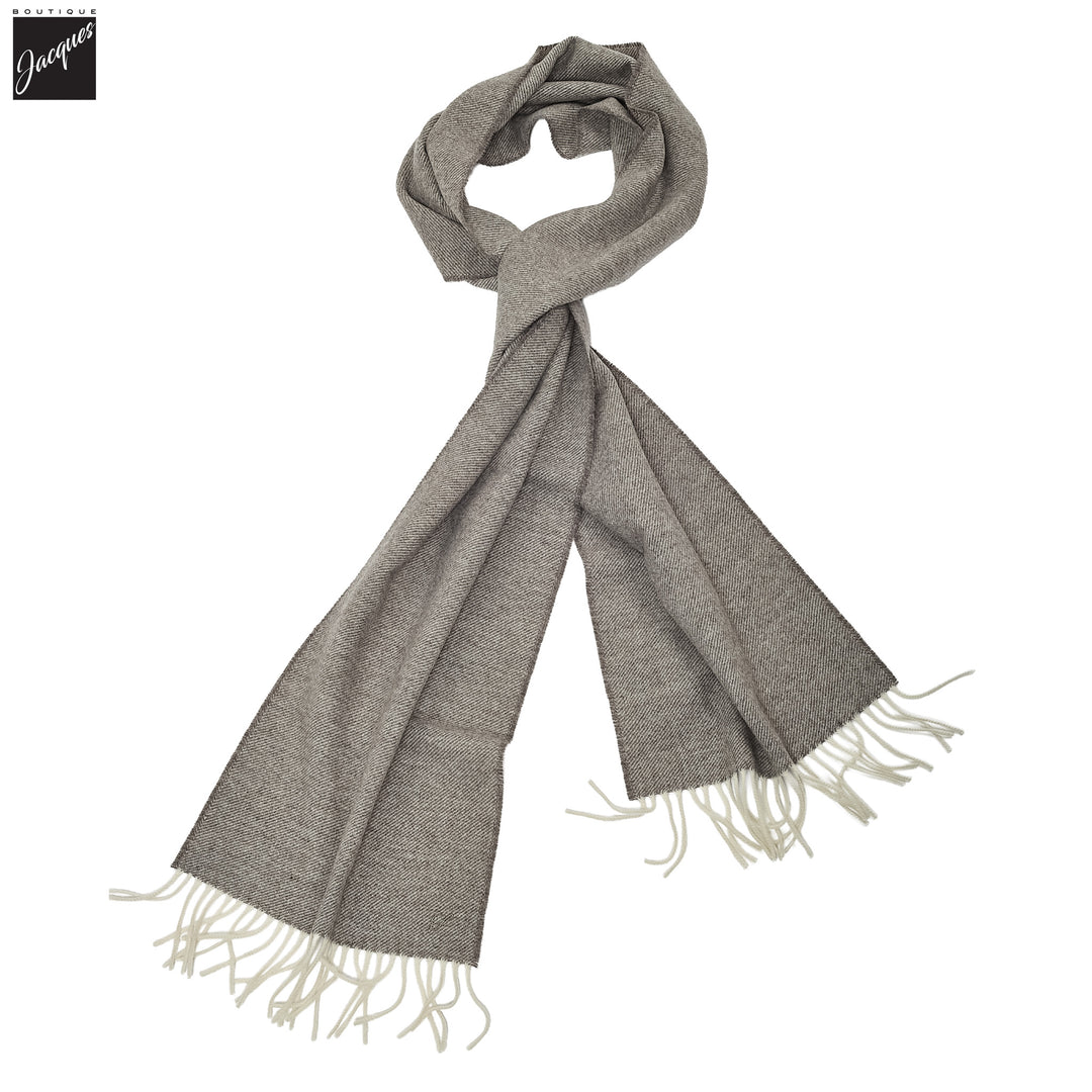 Taupe Gray Solid Wool Scarf - Stenströms