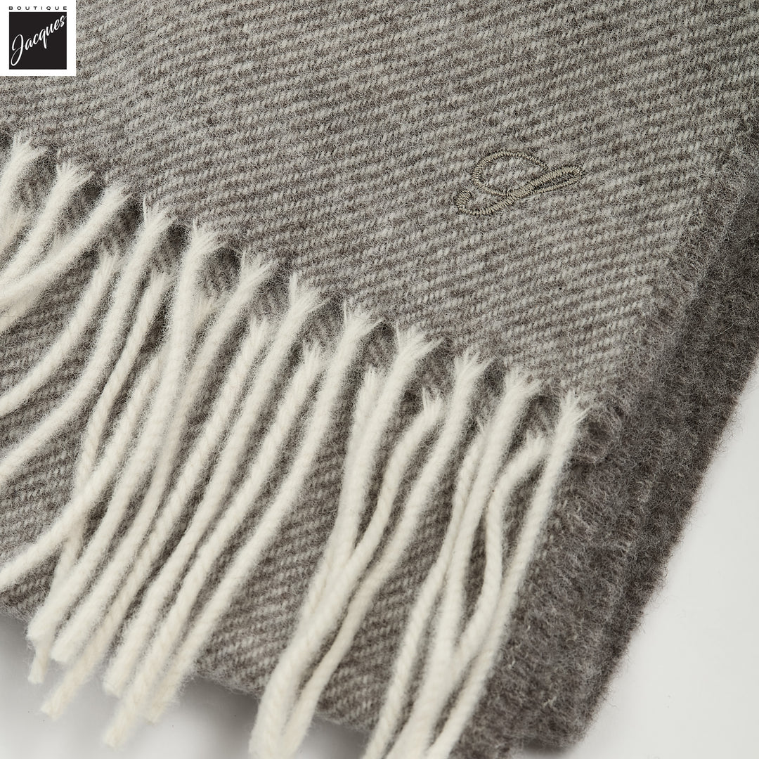 Taupe Gray Solid Wool Scarf - Stenströms