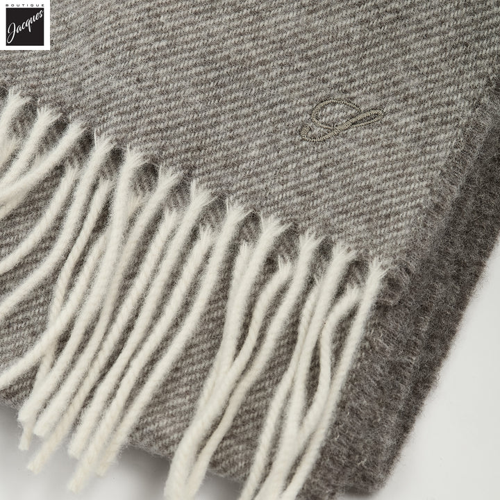 Taupe Gray Solid Wool Scarf - Stenströms