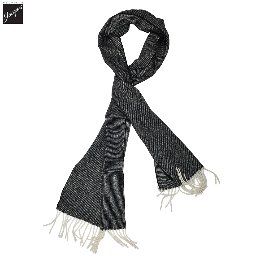 Charcoal Gray Solid Wool Scarf - Stenströms