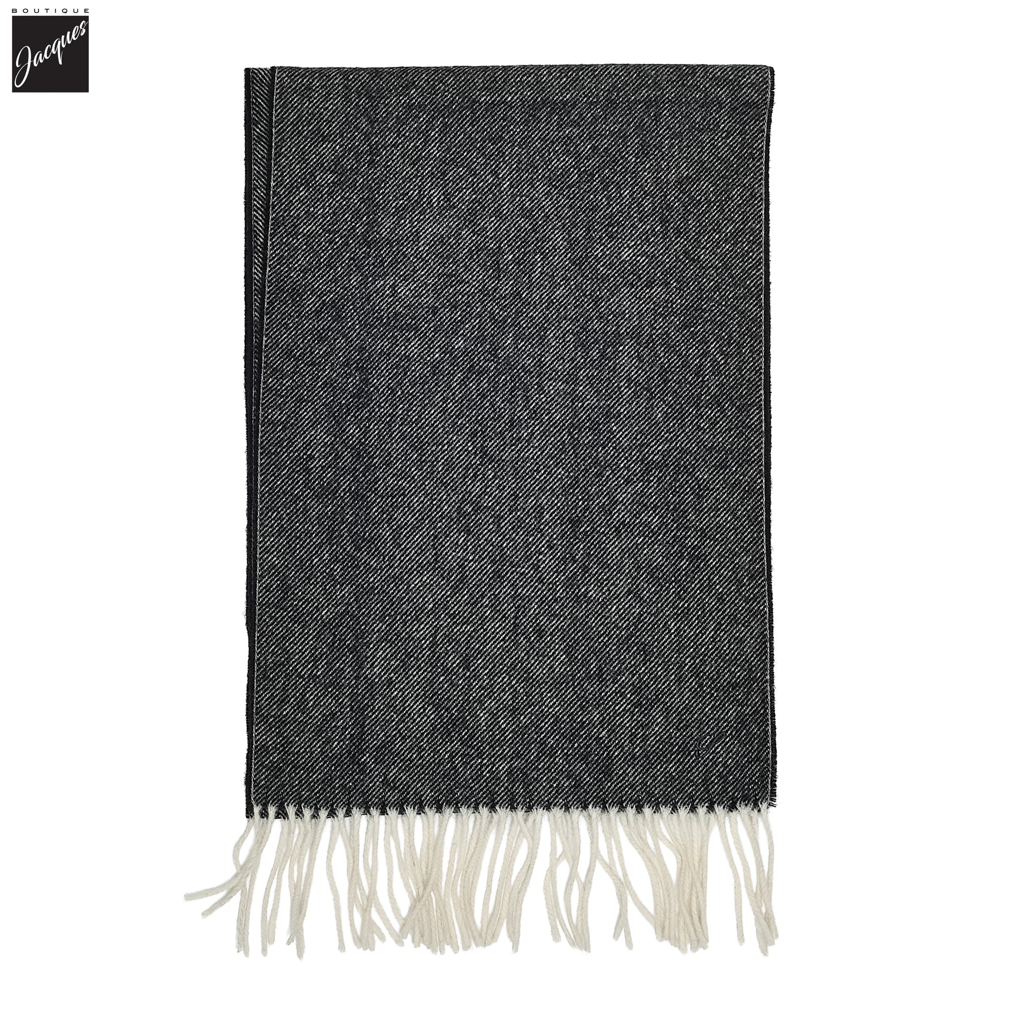 Charcoal Gray Solid Wool Scarf - Stenströms