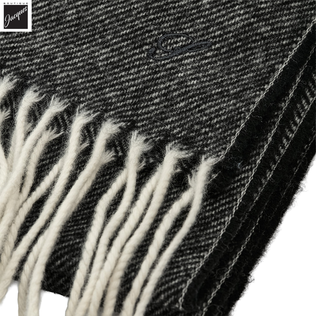 Charcoal Gray Solid Wool Scarf - Stenströms