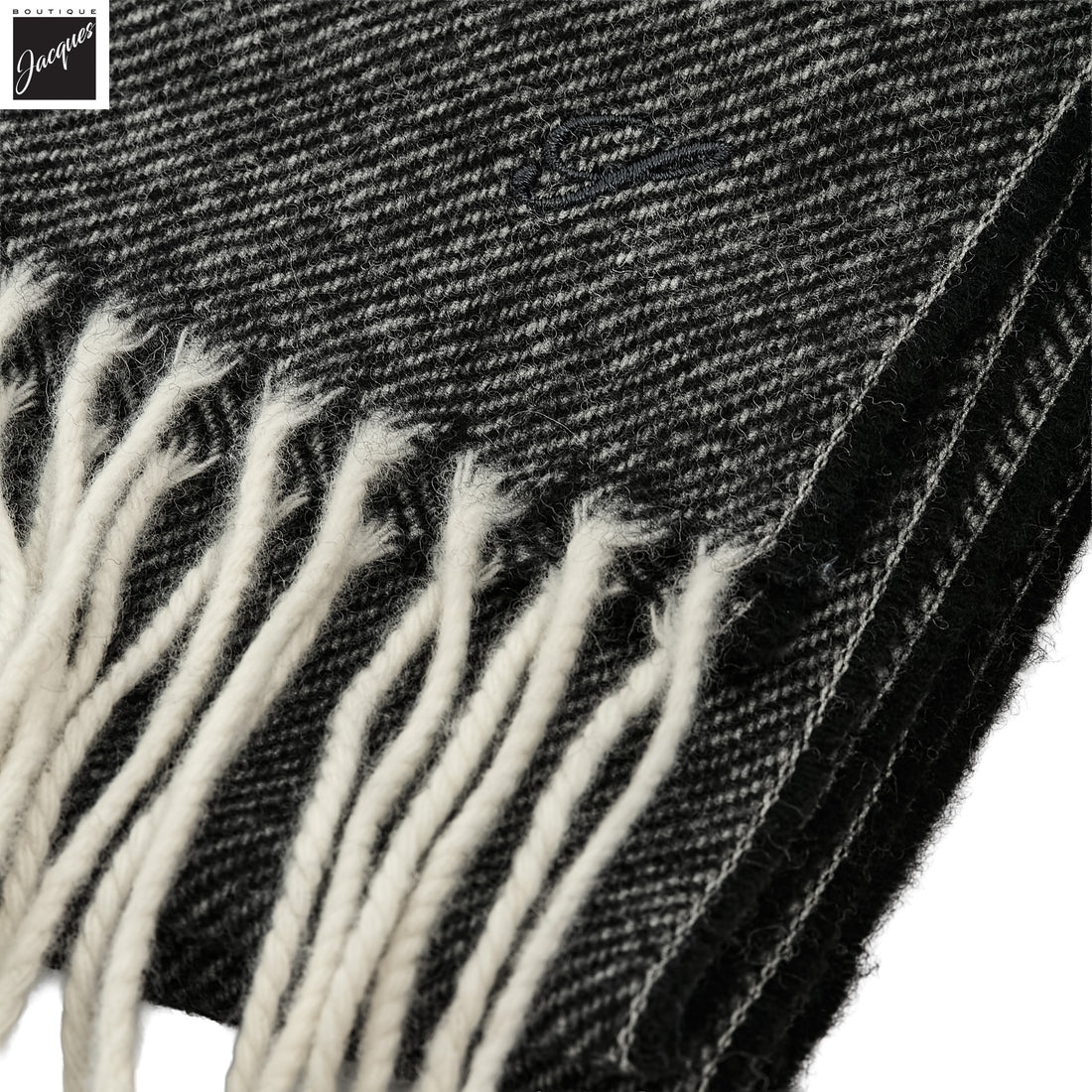 Charcoal Gray Solid Wool Scarf - Stenströms