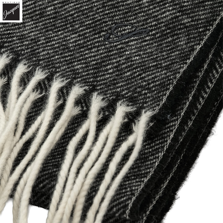 Charcoal Gray Solid Wool Scarf - Stenströms