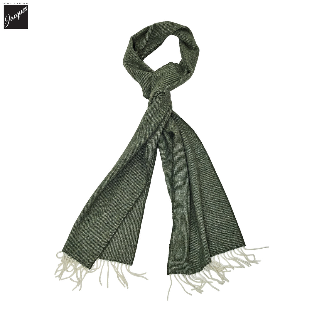 Mid Green Solid Wool Scarf - Stenströms