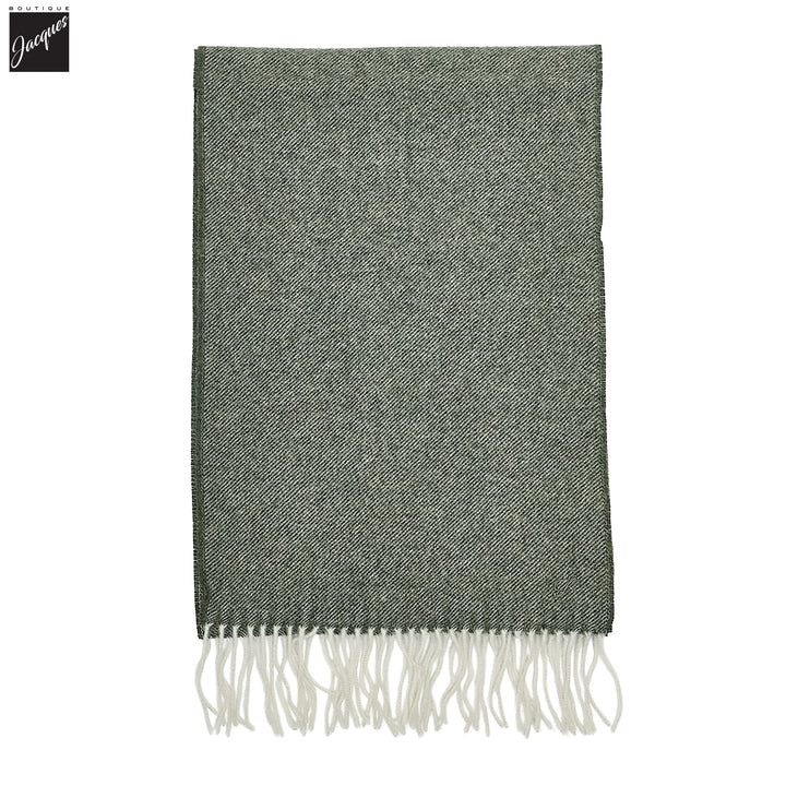 Mid Green Solid Wool Scarf - Stenströms