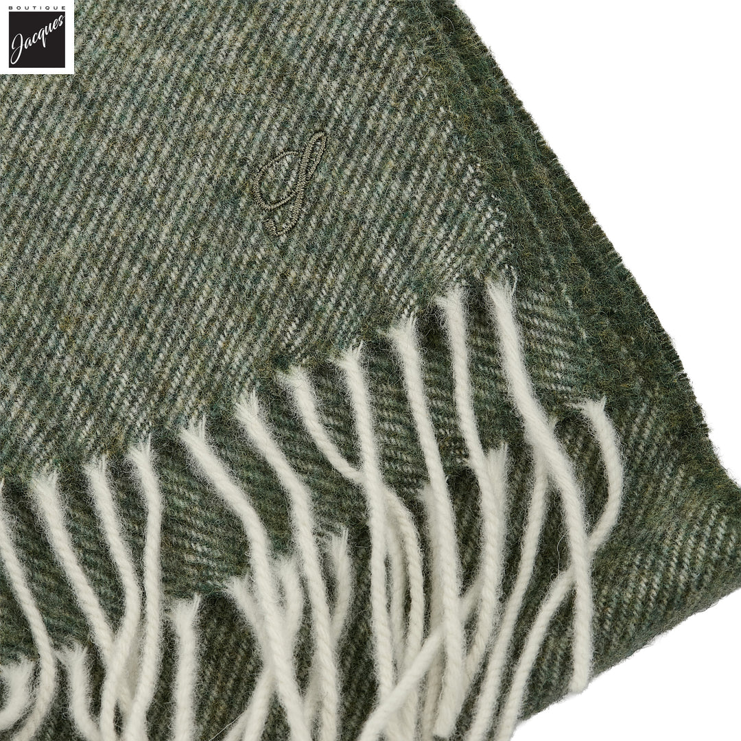 Mid Green Solid Wool Scarf - Stenströms