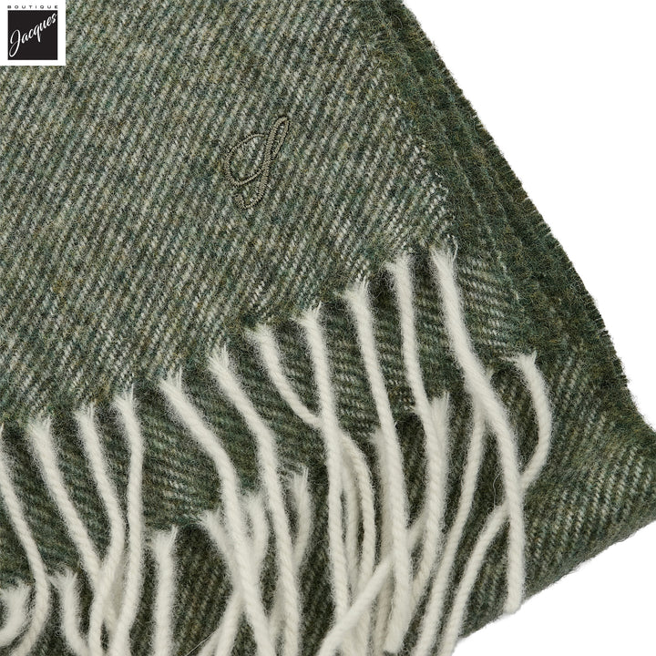 Mid Green Solid Wool Scarf - Stenströms