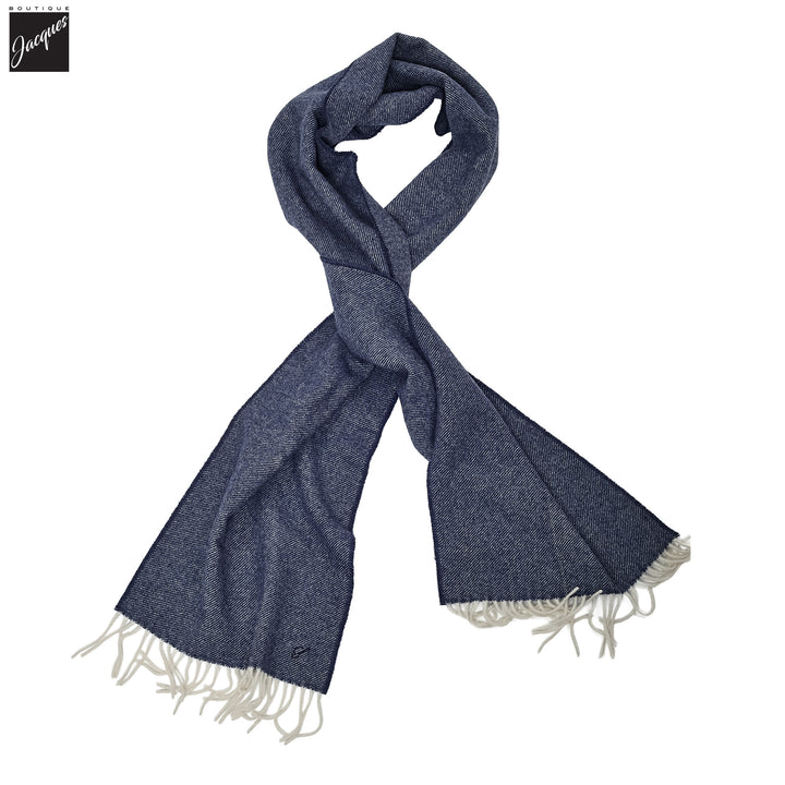 Indigo Blue Solid Wool Scarf - Stenströms