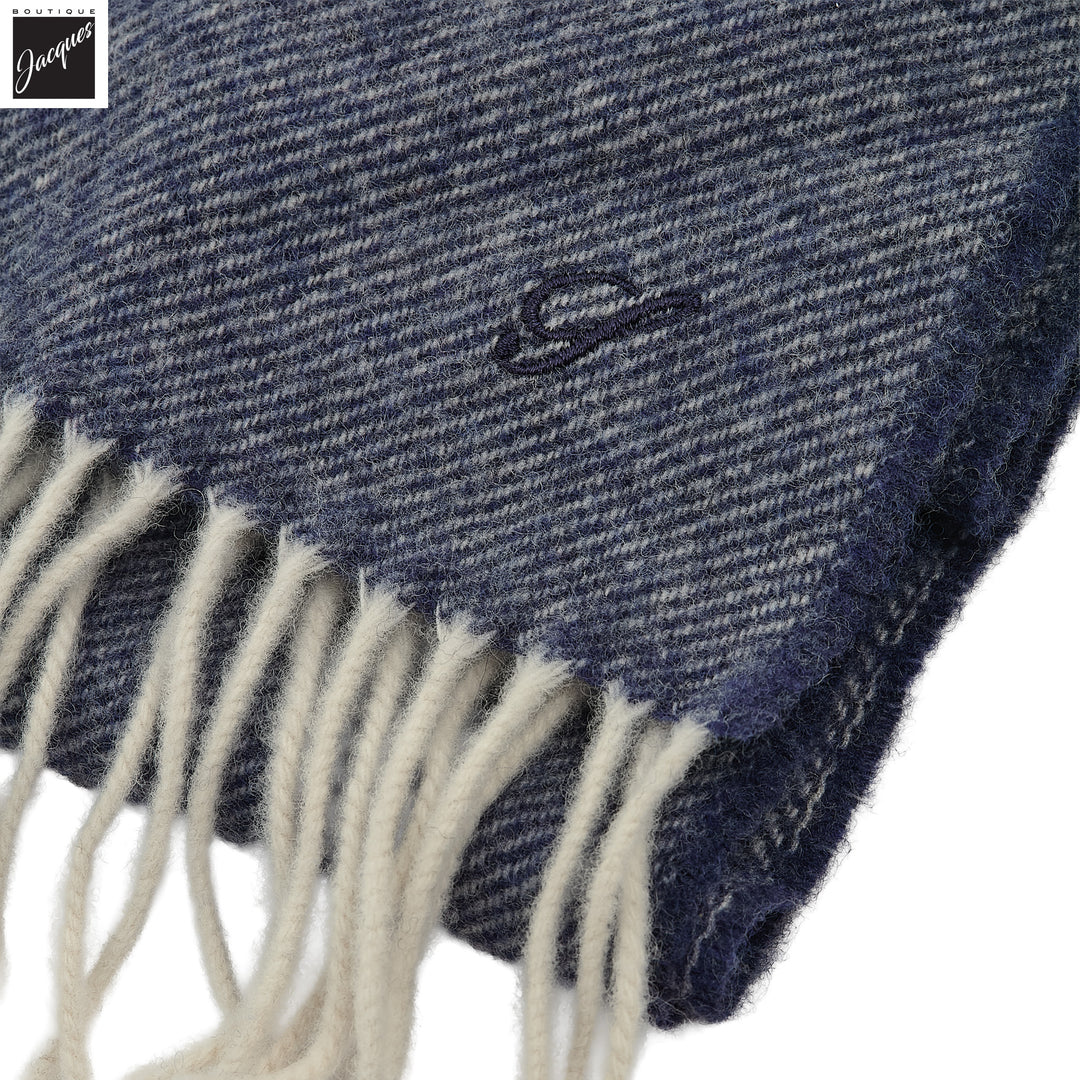Indigo Blue Solid Wool Scarf - Stenströms