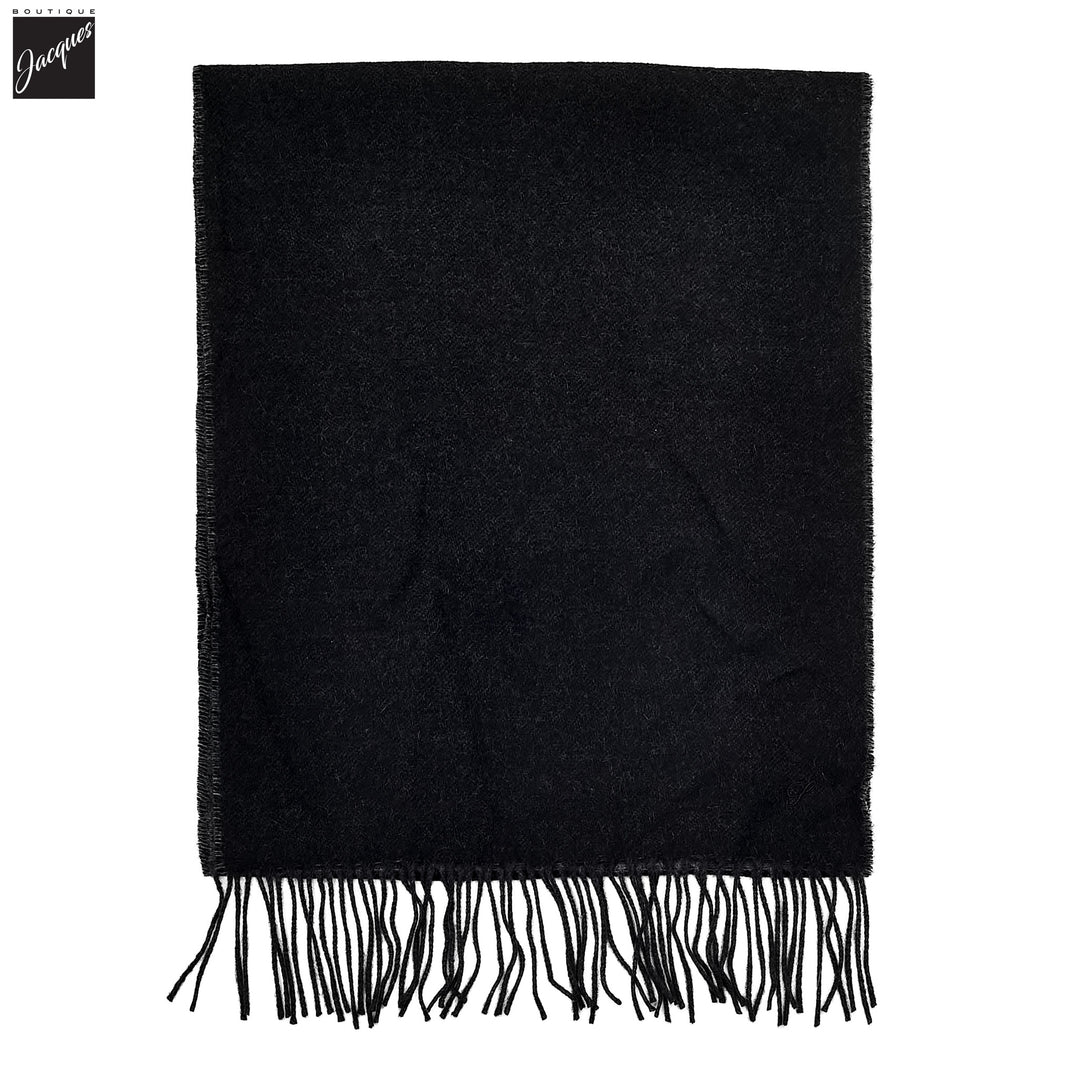 Black & Charcoal Reversible Cashmere-Wool Scarf - Stenströms