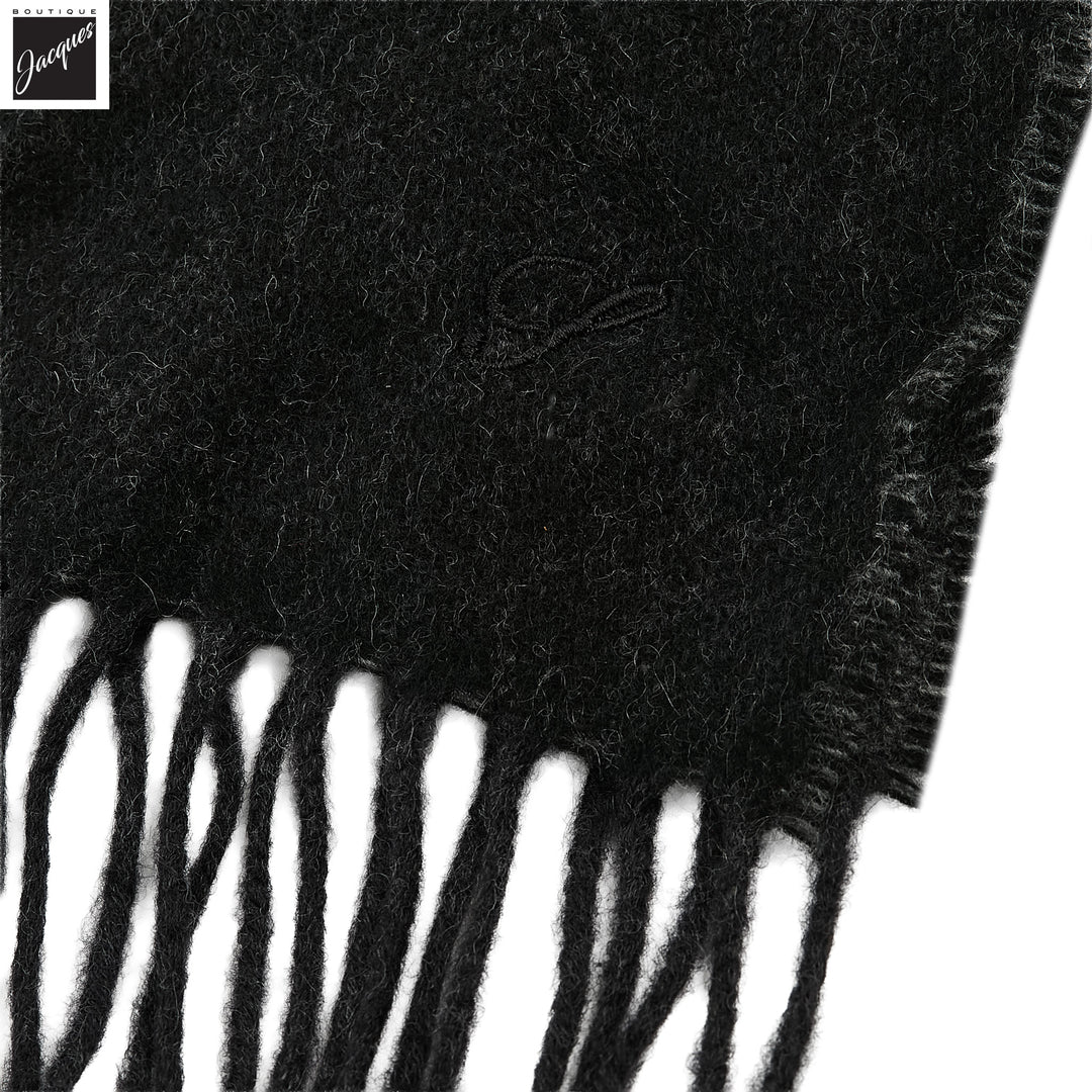 Black & Charcoal Reversible Cashmere-Wool Scarf - Stenströms