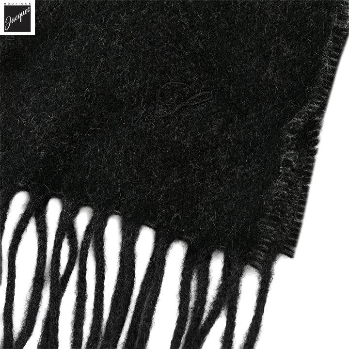 Black & Charcoal Reversible Cashmere-Wool Scarf - Stenströms