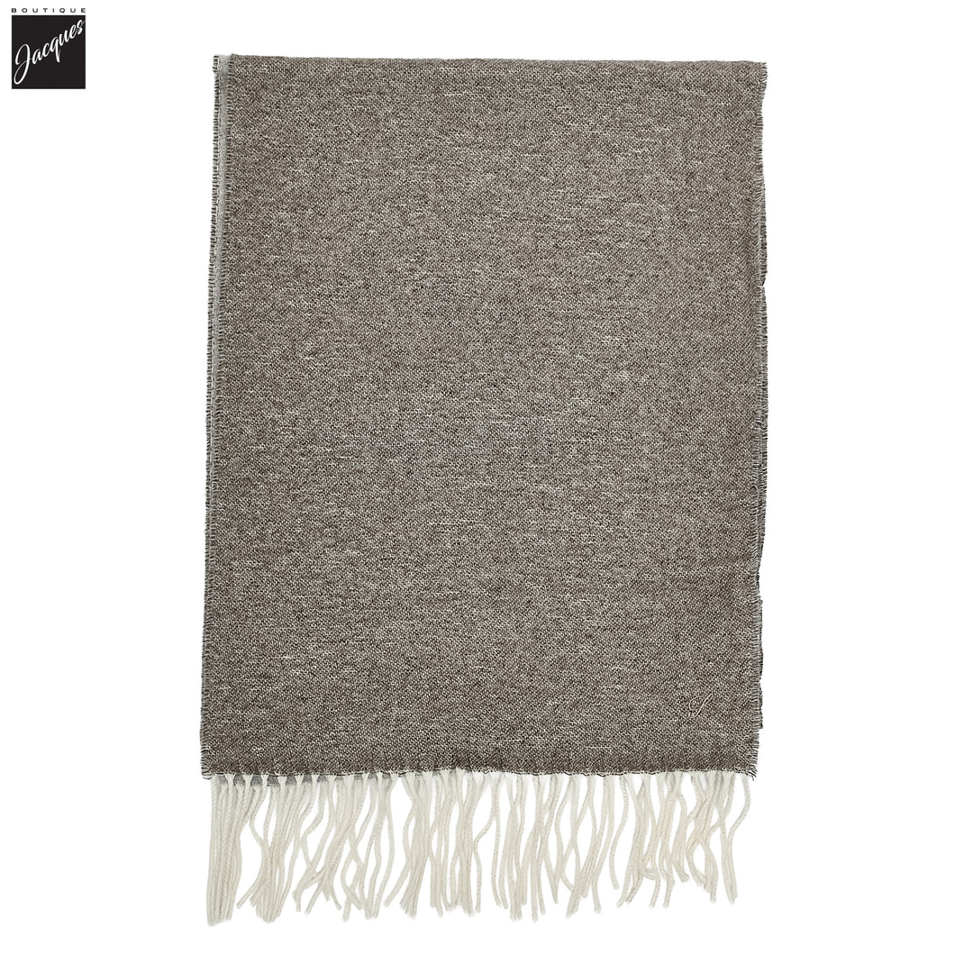 Brown & Gray Reversible Cashmere-Wool Scarf - Stenströms