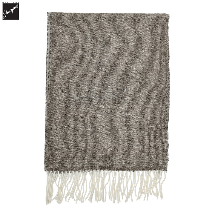 Brown & Gray Reversible Cashmere-Wool Scarf - Stenströms