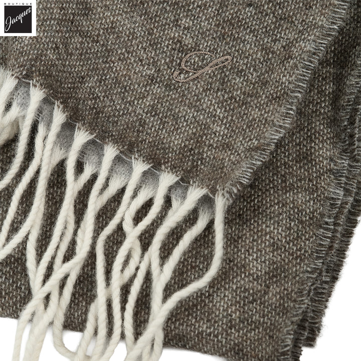 Brown & Gray Reversible Cashmere-Wool Scarf - Stenströms