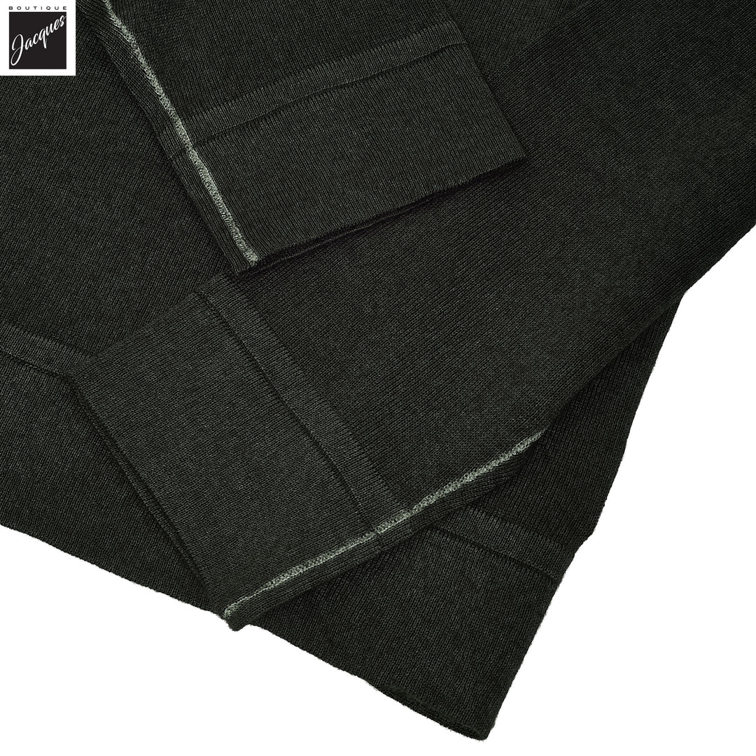 Dusky Green Vintage Wash Extra-Fine Merino Sweater - Patrick Assaraf