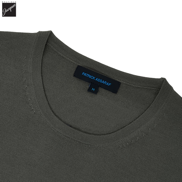 Rosemary Green Extra-Fine Merino Crew Neck Sweater - Patrick Assaraf